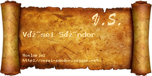 Vései Sándor névjegykártya